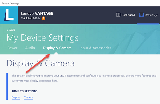 display and camera